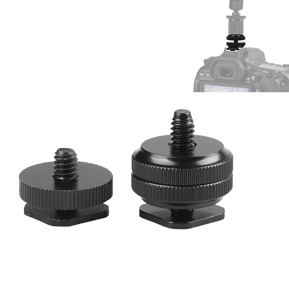 

1/4 Inch Dual Layer Flash Hot Shoe Mount For Canon Nikon Sony DSLR Speedlight Umbrella Holder Microphone Monitor Recorder DV