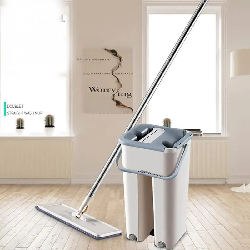 Плоская выдавливаемая Волшебная Автоматическая швабра и ведро избегайте мытья рук из микрофибры салфетка