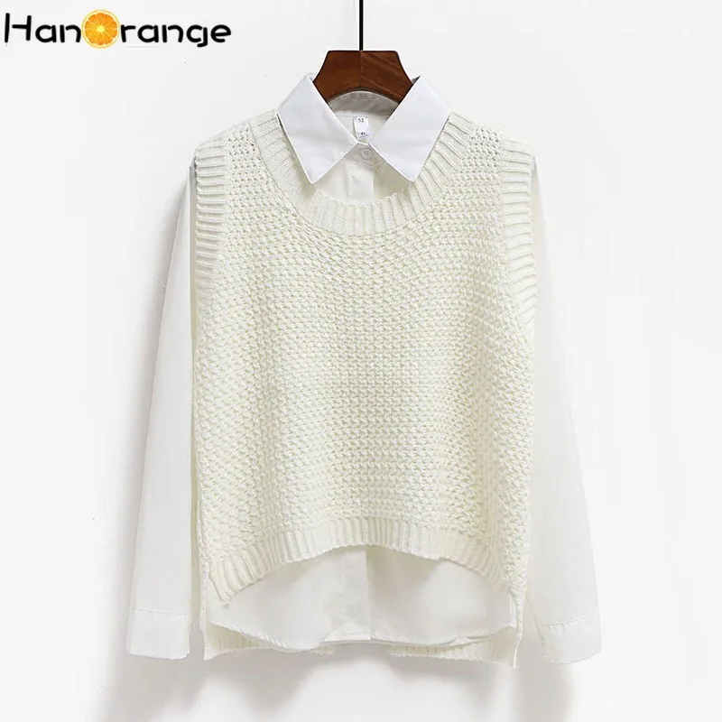 2020 Spring Women Knitted Vest Sleeveless Sweater Korean Version Back Split Pullover | Женская одежда