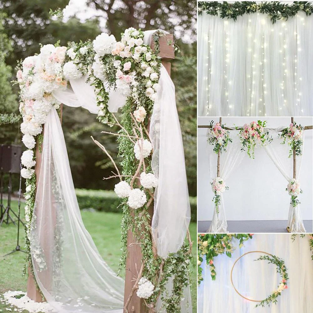 

5/10m Tulle Rustic Wedding Organza Roll Sheer Organza Fabric for Wedding Mariage Decoration Bachelortte Birthday Party Supplies