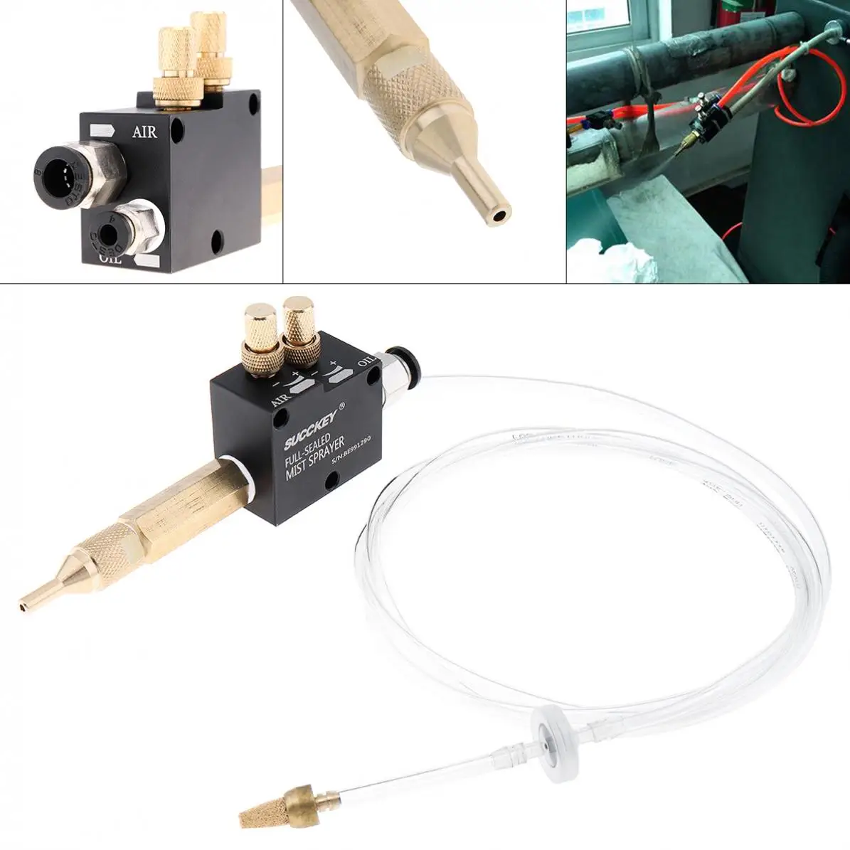 

Precision Mist Coolant Lubrication Spray System with 6cm Copper Pipe for Metal Cutting Engraving Cooling Machine / CNC Lathe