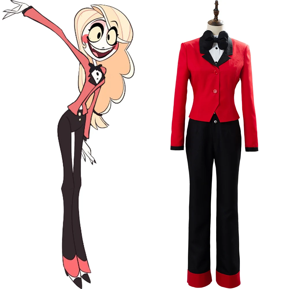 Hazbin отель CHARLIE косплей костюм красный Униформа костюм Мужчины Женщины Хэллоуин Карнавальный костюм на заказ