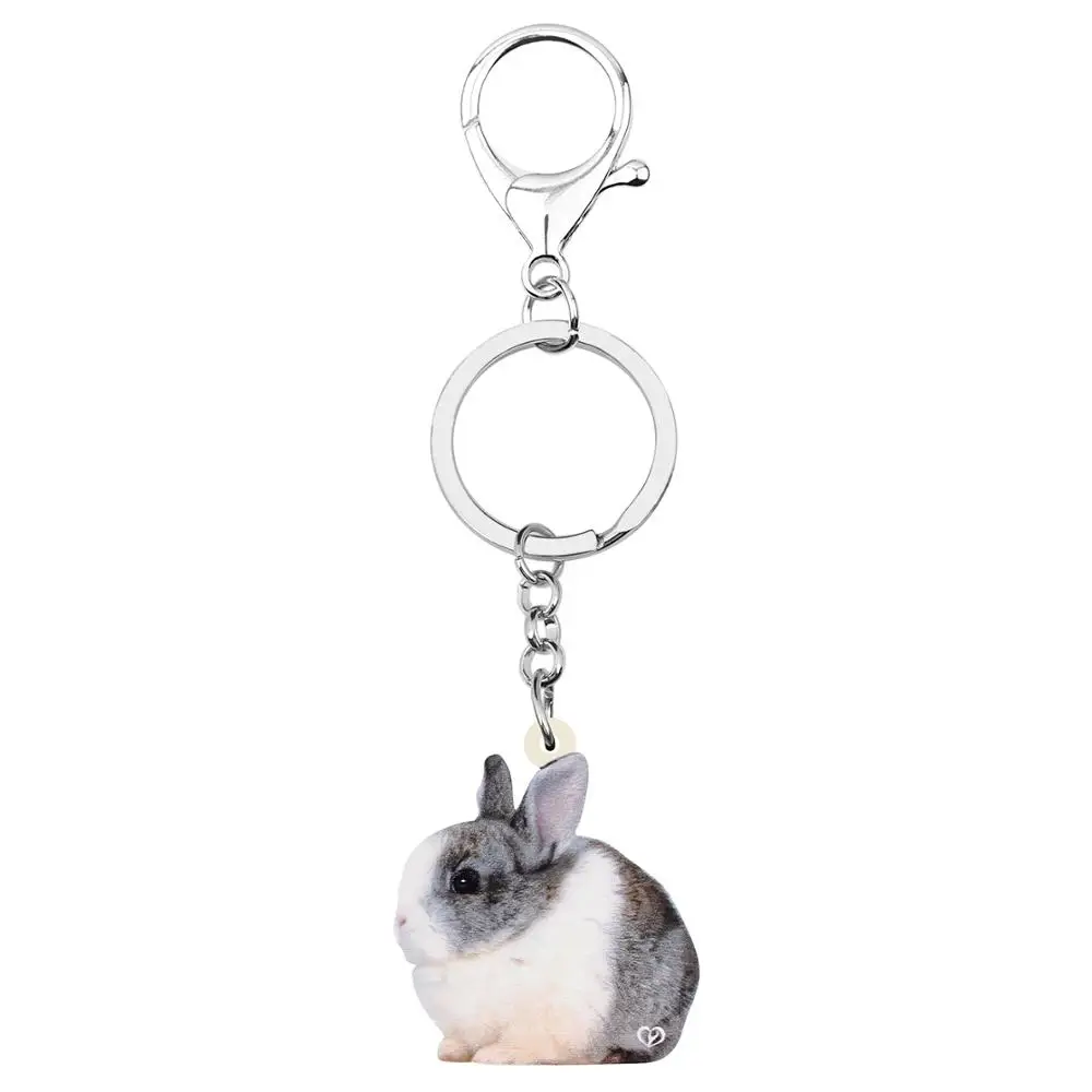 Newei Acrylic Gray Easter Hare Rabbit Bunny Keychains Pet Animal Keyring Jewelry For Women Kids Festival Gift Bag Car Decoration | Украшения