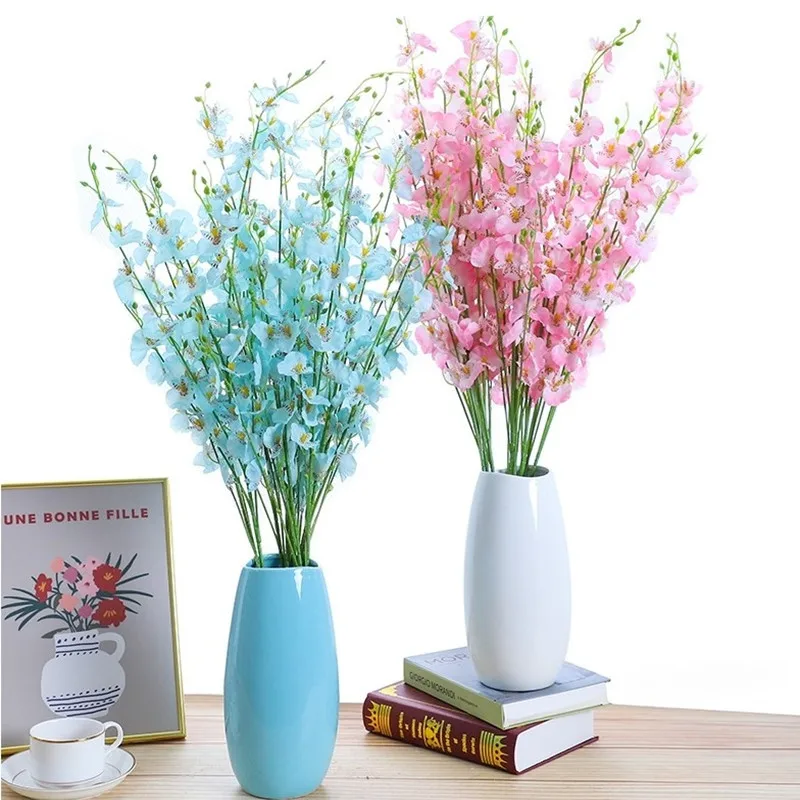 Koop 8 Kleuren Simulatie Dansen Oncidium Kunstzijde Orchidee Bloem 5 Takken Ontwerp Voor Hotel Wedding Home Decorations