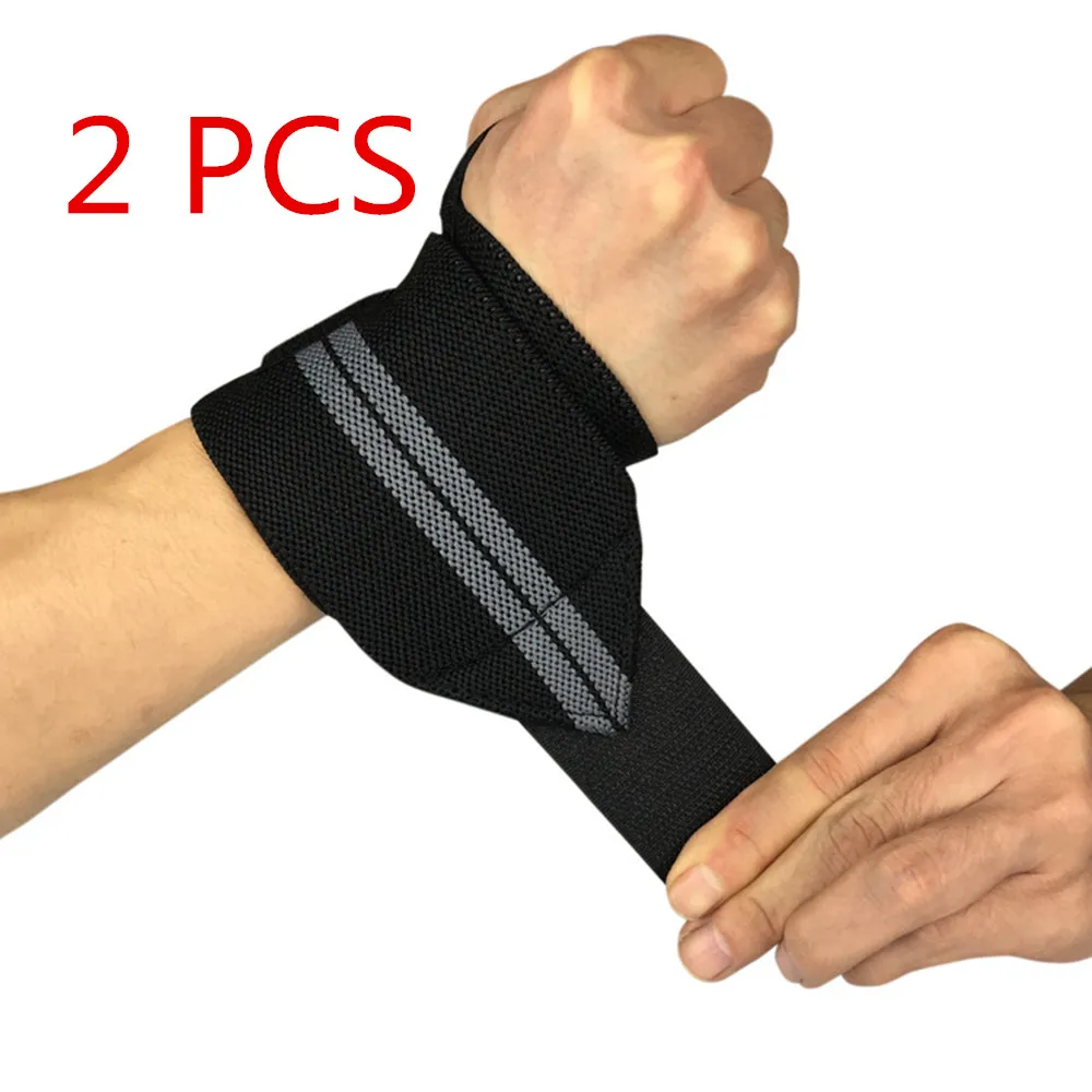 2 PCS 1/шт Регулируемый Фитнес браслет запястья обертывания бинтов для спортзала Тяжелая атлетика Powerlifting дышащие нарукавные повязки Прямая поставка - Цвет: 2 PCS