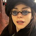 Женскиемужские Овальные Солнцезащитные очки SHAUNA, классические очки в стиле ретро с леопардовой оправой и прозрачными синими линзами UV400