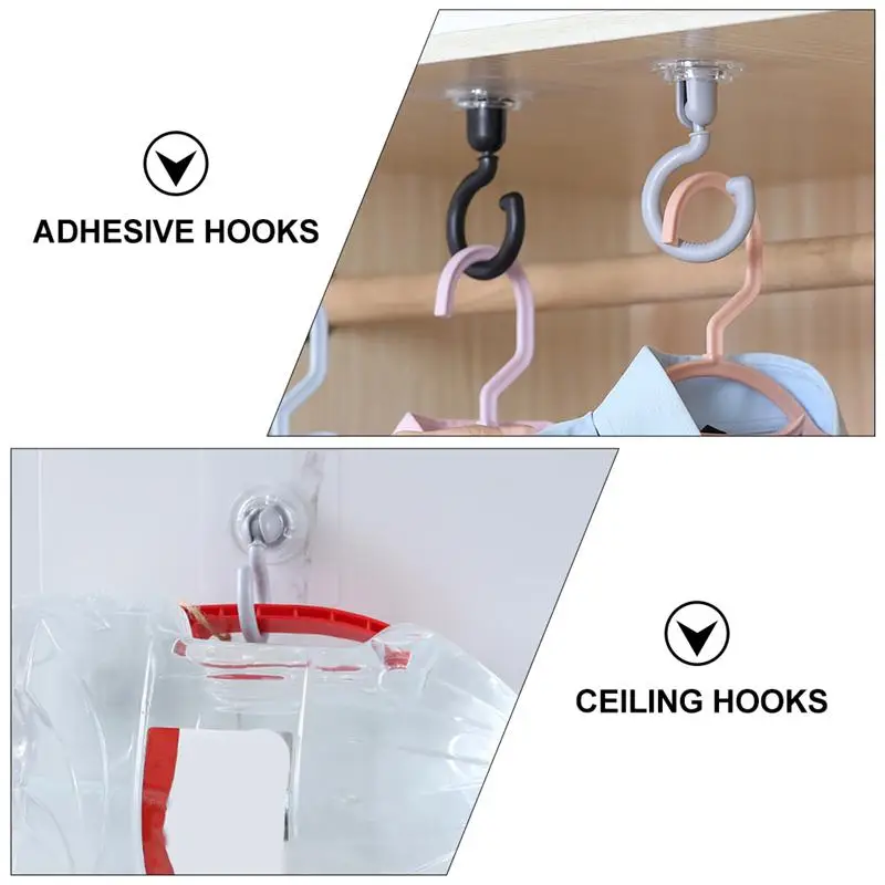 

8Pcs Adhesive Hooks Practical Household Hooks Ceiling Hooks Multifunctional Hooks for Home Bathroom Bedroom