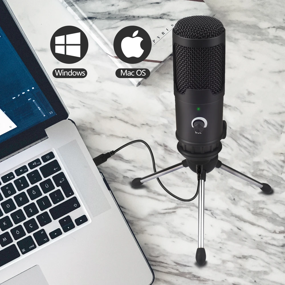 USB Microphone Condenser Microphones For PC Computer Laptop Recording Studio Singing Gaming Streaming MX-1 | Электроника