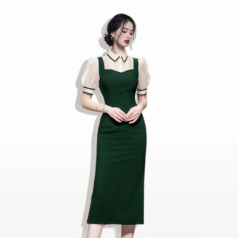 Женское кружевное платье макси летнее облегающее в Корейском стиле - купить по