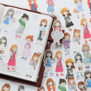 51 шт1 лот милые канцелярские принадлежности наклейки девушки одеваются дневник декоративные Мобильный наклейки Скрапбукинг ручные поделки наклейки
