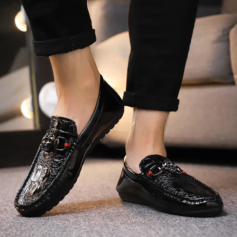 Кожаные мужские повседневные туфли роскошные Брендовые лоферы