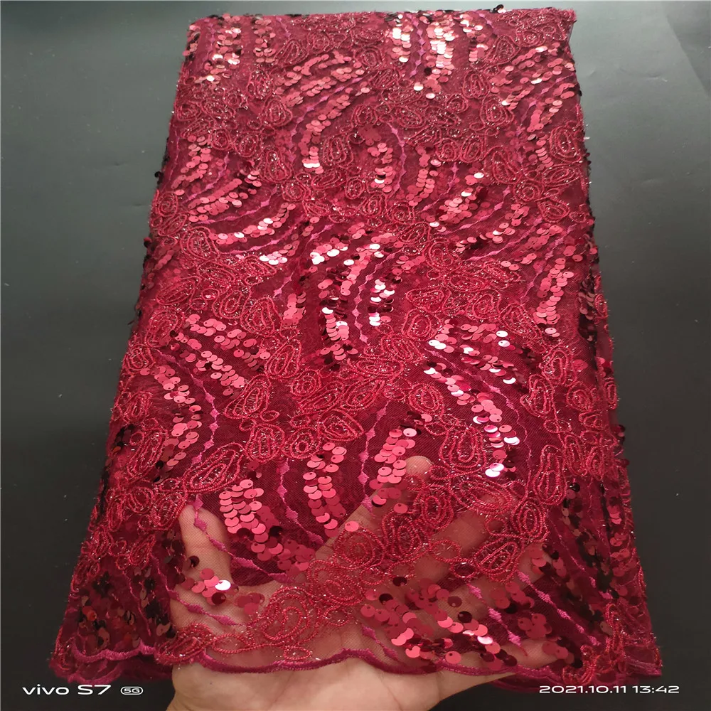 

African French Lace Fabric High Quality Net Fabrics Lace with Stones Nigerian Mesh Lace Fabric for Wedding Dress YZX25 (1)