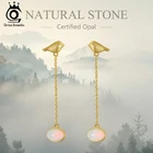ORSA JEWELS ручная работа, Стерлинговое Серебро 925 пробы, маленькие серьги с птицами, с натуральным опалом, драгоценный камень, ювелирные изделия для женщин, леди GME03