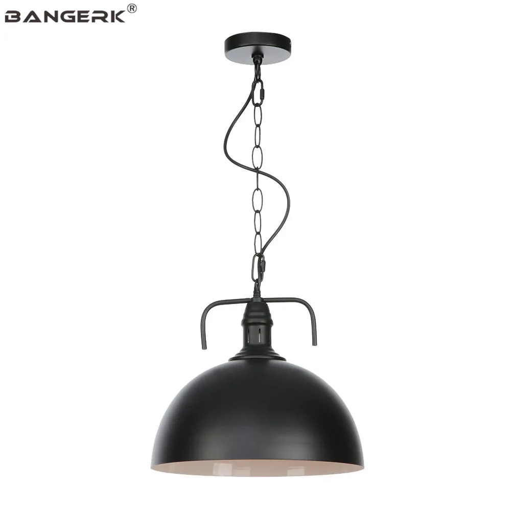 

Industrial Vintage LED Pendant Lamp Loft Decor Black Iron Lid Hanging Lights For Home Dining Room Bar Indoor Lighting Luminaire