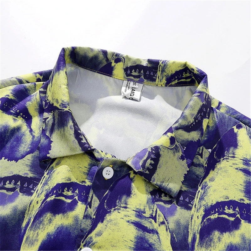 

Rainbowtouches 2021 Hip Hop Harajuku Loose Fashion Digital Printing Retro Short Sleeve 100%Polyester Shirts