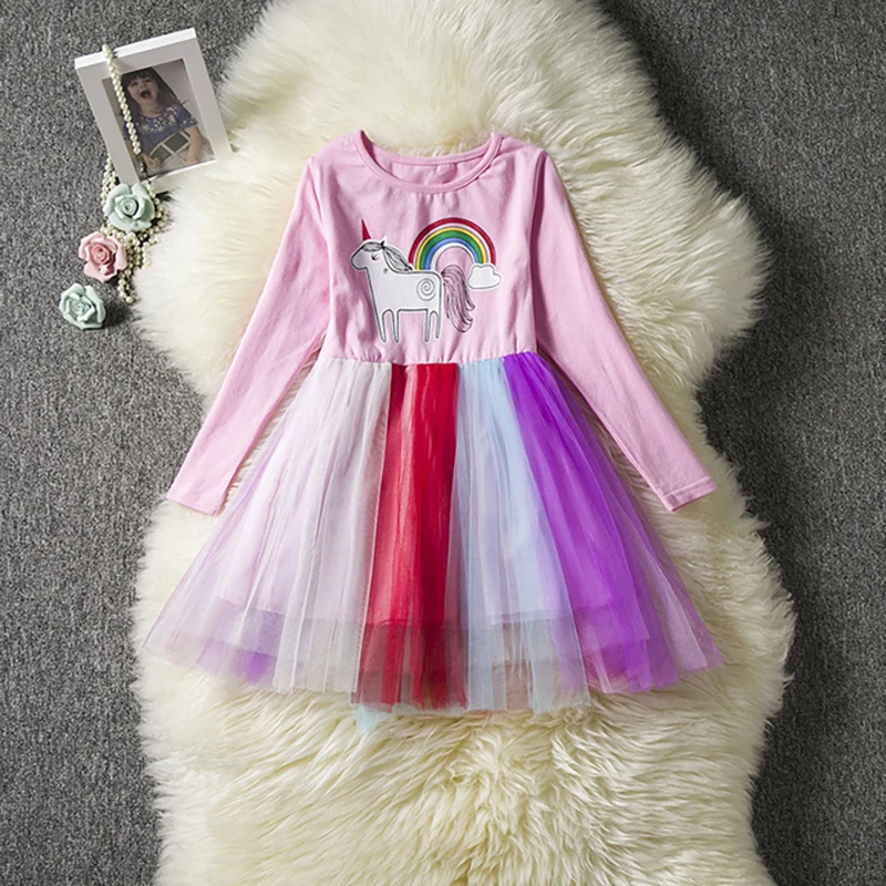 Unicorn Dress Christmas Kids Dresses for Girls Costume Princess Children Birthday Party Fantasia | Детская одежда и обувь