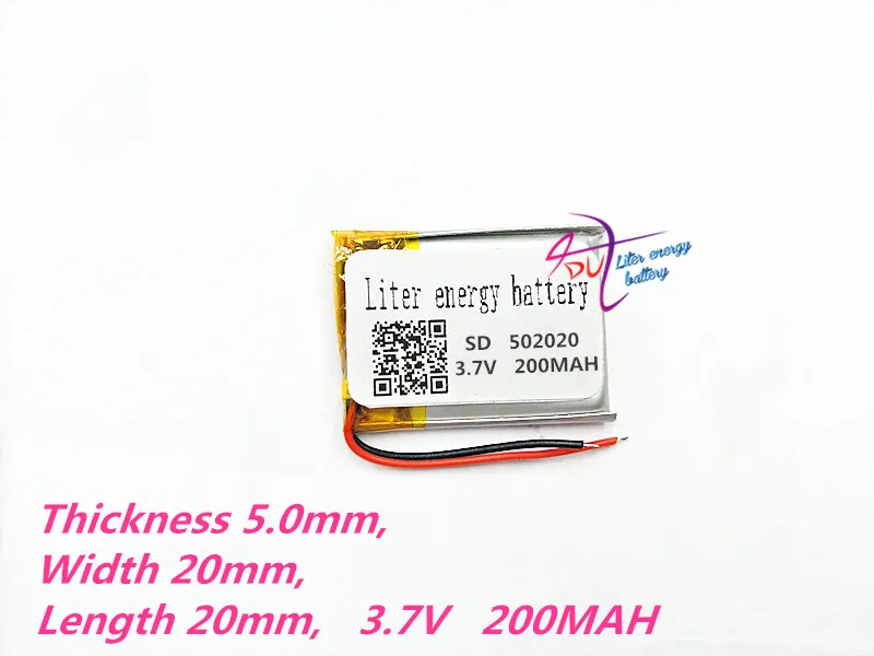 Литровая энергетическая батарея 3,7 V 200mAH 502020 PLIB полимерная литий-ионная/литий-ионная батарея для gps mp3 mp4 mp5 dvd