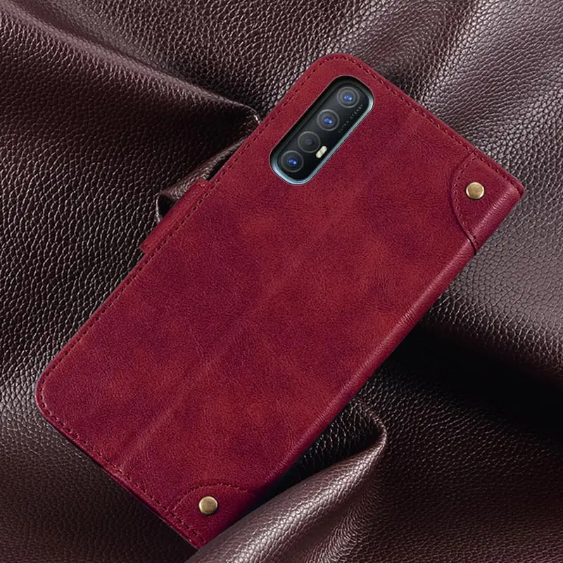 

flip case for OPPO Reno 3 Pro book phone case pu leather Magnetic shockproof back bumper cover on PCRT00/PCRM00 360 shell cover