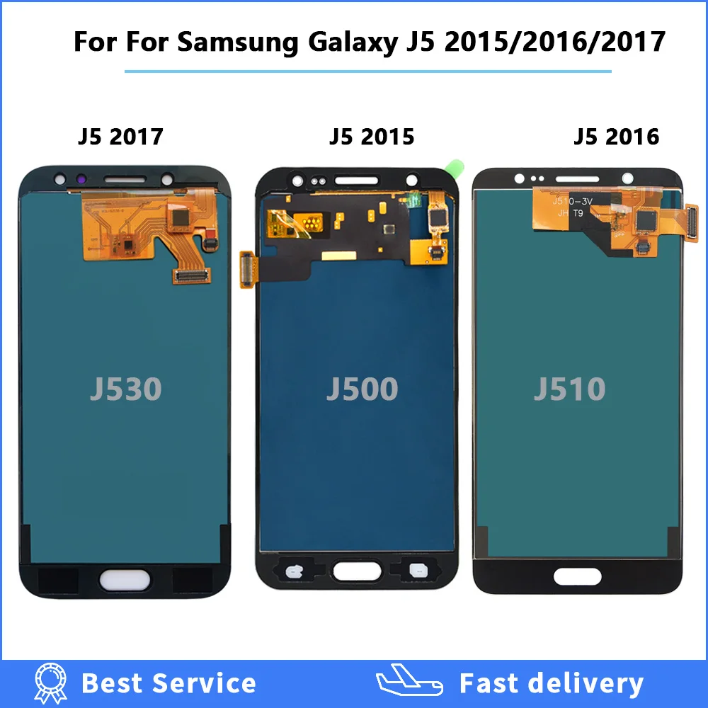 Регулируемая яркость ЖК дисплей для Samsung Galaxy J5 2016 2017 J530 J510 J500 сенсорный экран