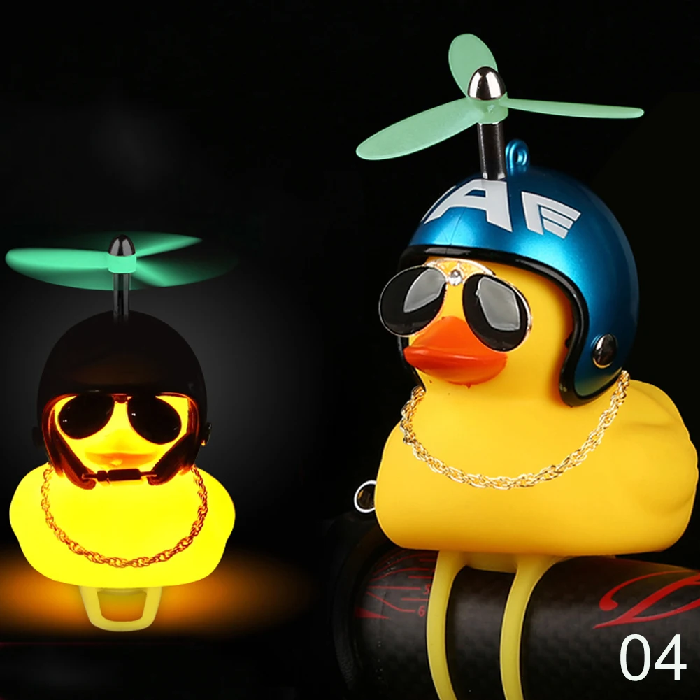 Светящаяся стоячая утка с шлемом Серебряный воздушный винт разбитая ветра