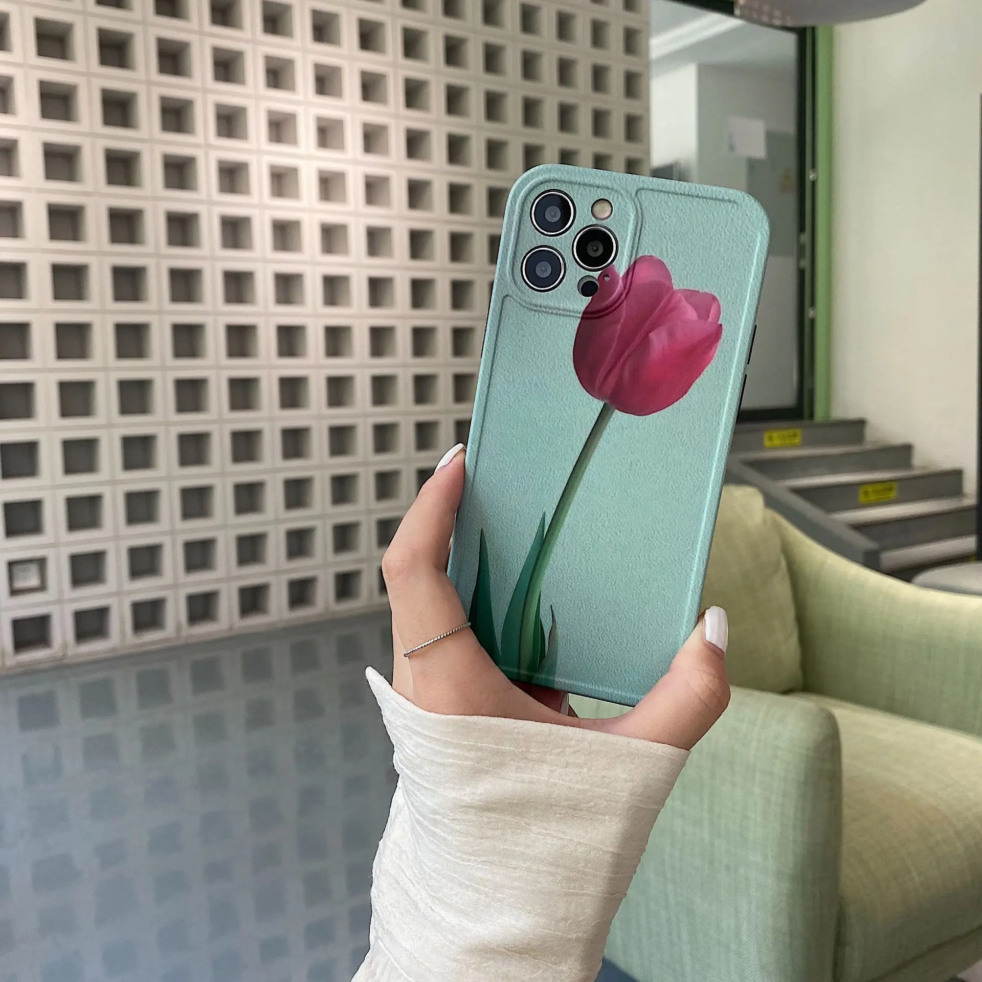 Креативный чехол для телефона с цветочным узором iPhone 11 12pro 12mini силиконовый мягкий