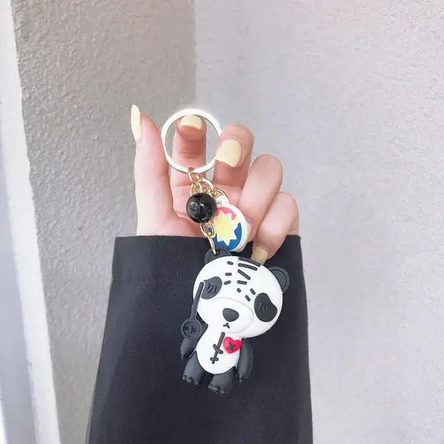 Милый мультяшный брелок в виде панды силиконовые брелки для ключей женщин 3D