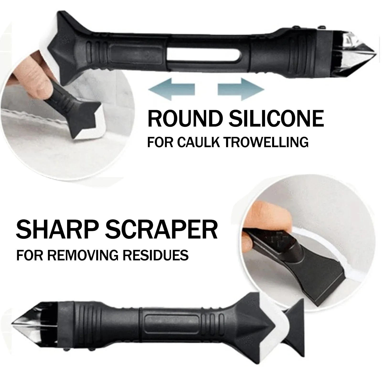 

3in1 Door Silicone Sealant Spreader Spatula Scraper Cement Caulk Removal Tool Kit Window Caulking Sealant Grout