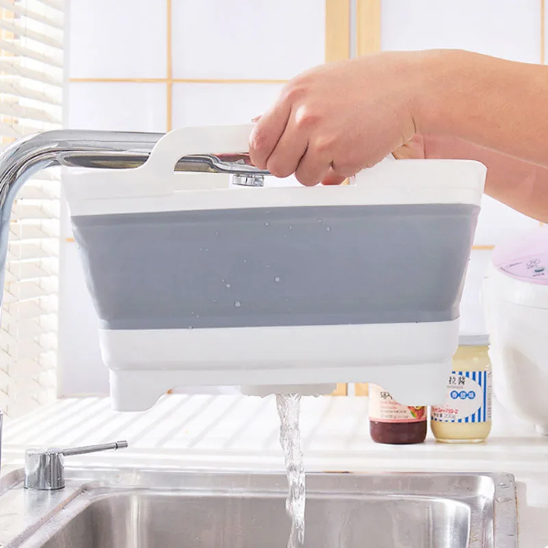 Новая Складная моющаяся корзина для овощей и фруктов пластиковая хранения