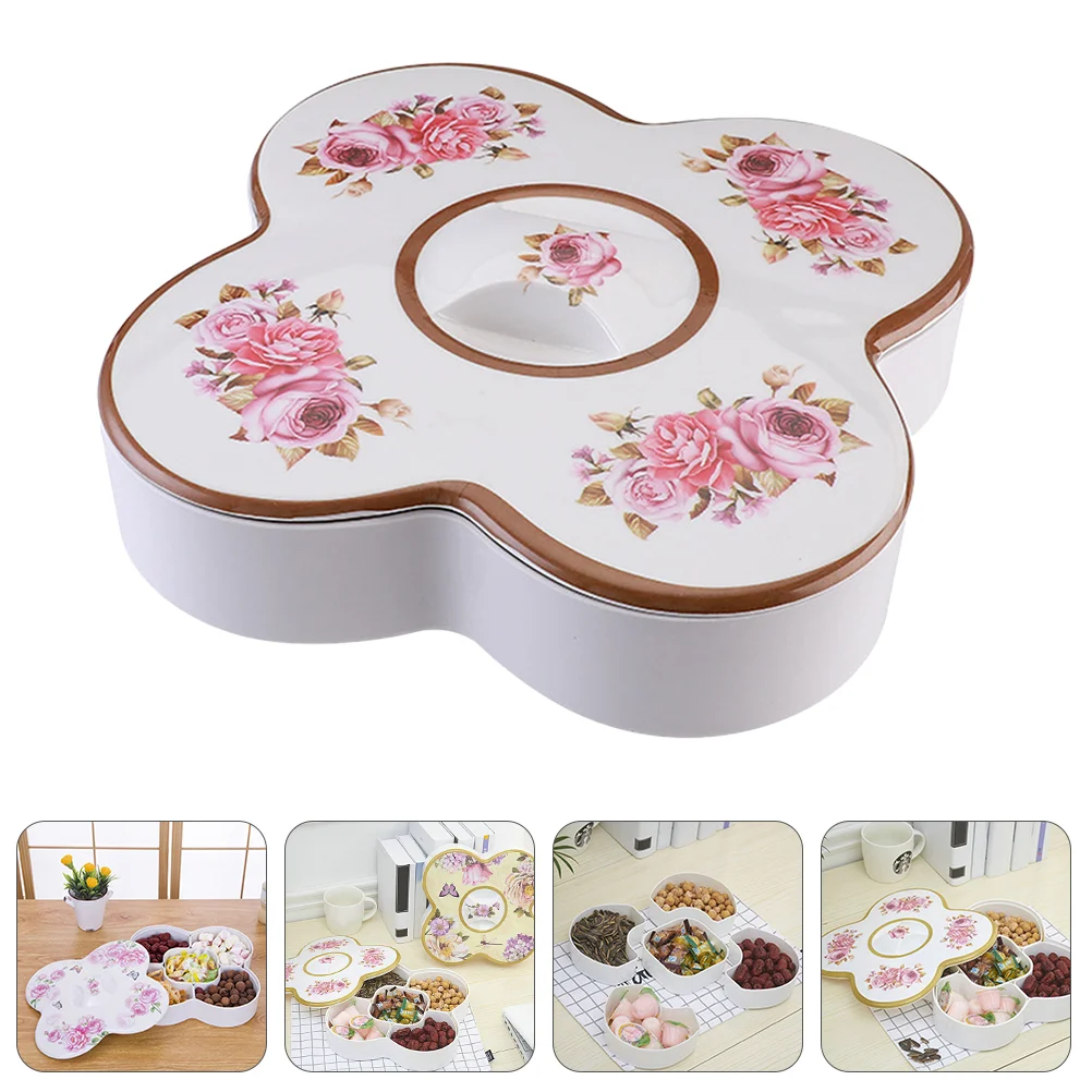 

1 шт., декоративная тарелка для закусок с крышкой