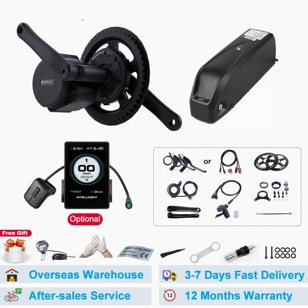 

BAFANG Mid Drive Motor Electric Bike Conversion Kit 48V 350W BBS01 BBS01B 8FUN Motor For Electric Bicycle Kits with 18Ah Battery