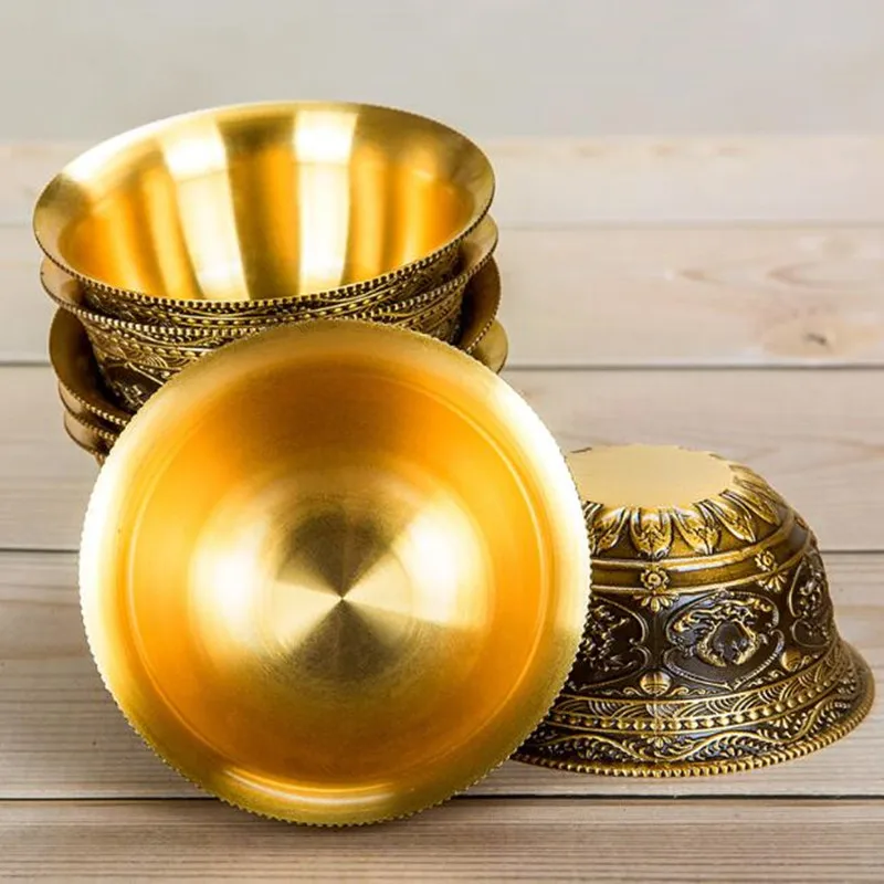 7 предметов в партии резными цветами Буддизм изысканный толстые Медь