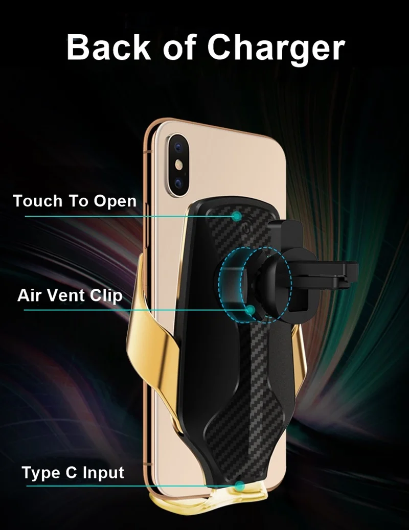Tongdaytech 10 Вт Qi автомобильное беспроводное зарядное устройство для iPhone X 8 XS 11 Pro Max автомобильный держатель для телефона Быстрое беспроводное зарядное устройство для samsung S10 Plus