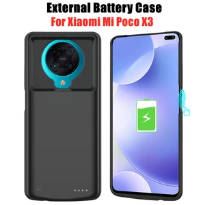 silicone battery charger cases for xiaomi mi poco x3 power bank case 6800mah external charging battery cover for xiaomi poco x3 free global shipping
