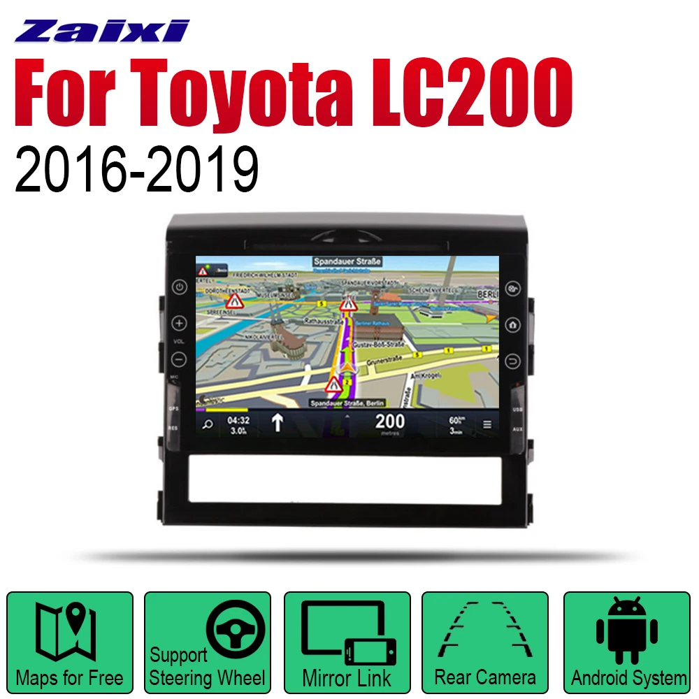 ZaiXi Авто DVD плеер GPS навигация для Toyota Land Cruiser LC200 2016 ~ 2019 автомобильный Android