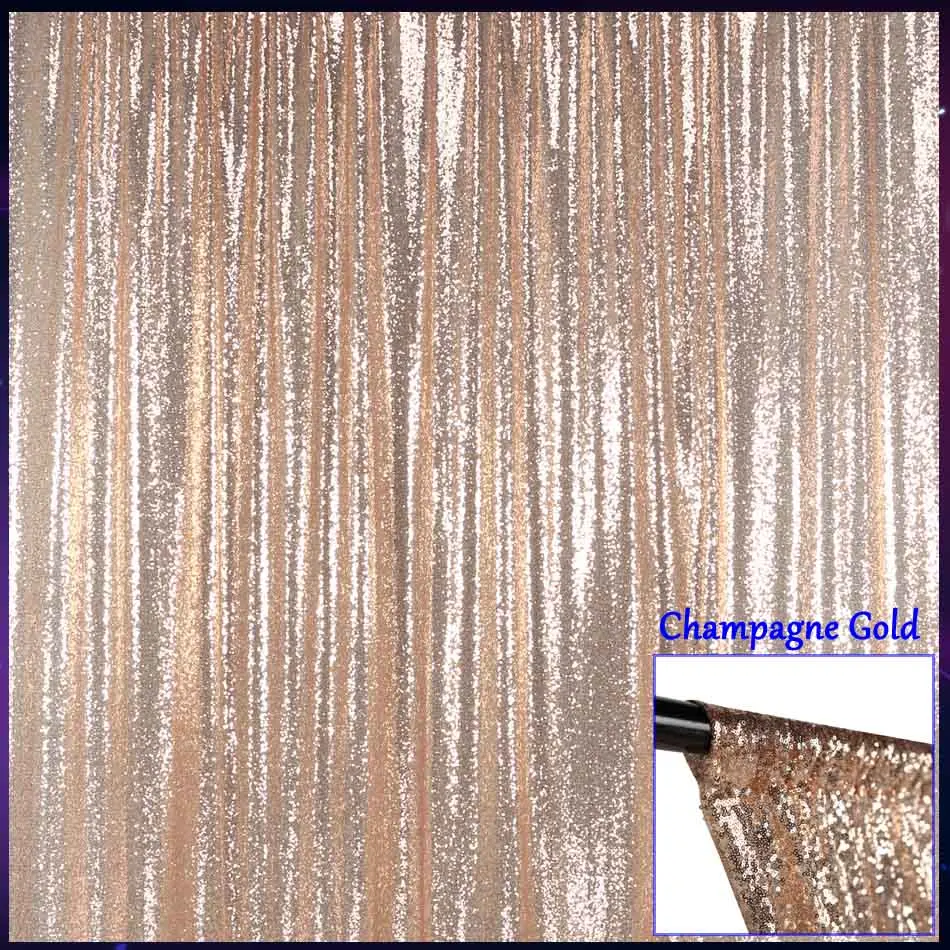 Champagne Gold 4ftx8ft/4ftx10ft блестящий серебристый/Золотой блестящий фон для свадебной фотосъемки, Вечерние Декорации - Цвет: Champagne Gold