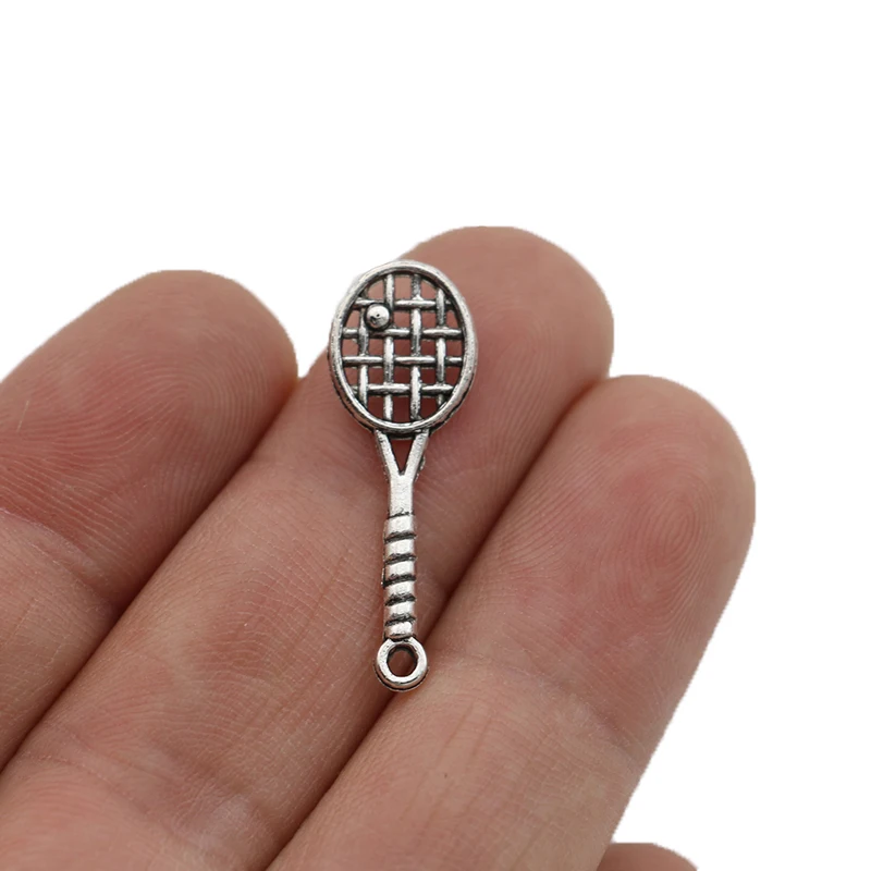 

40PCS Badminton Charms Pendants for Jewelry Making Bracelet DIY Accessories 29x10mm