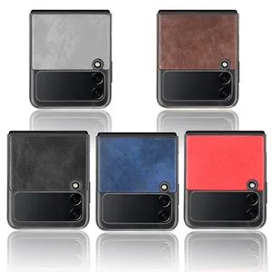 for samsung galaxy z flip 3 5g case luxury litchi striae pu leather hard back cover case for samsung z flip3 zflip phone case free global shipping
