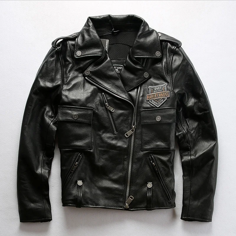 2020 Для мужчин мотоциклетные Кожаные ботфорты до середины куртка с лацканами