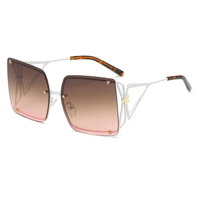 

Metal Big Frame Sunglasses For Women Trend Decoration Sunglasses Paint Color Personality Street Photography Europe And America