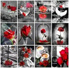 EverShine Алмазная живопись розы вышивка крестом Алмазная вышивка  Красно-черная серия цветы страз искусство комплекты