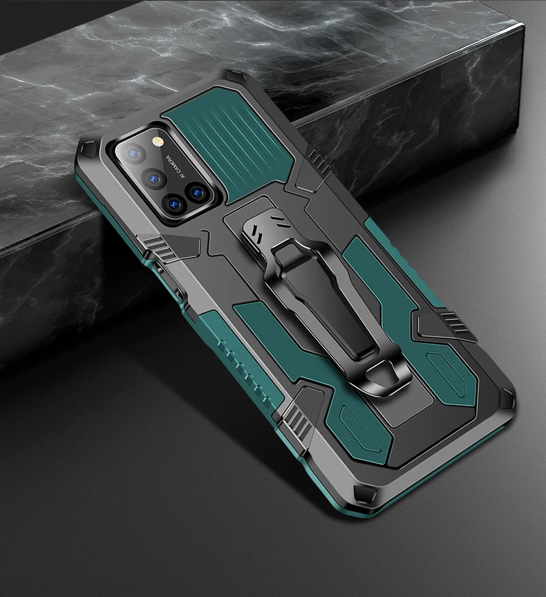 

Fashion Armor Anti Fall Stand Phone Case For Samsung Galaxy S21 S20 A12 A22 A32 A42 A52 A72 FE Ultra Plus 4G 5G Protection Cover