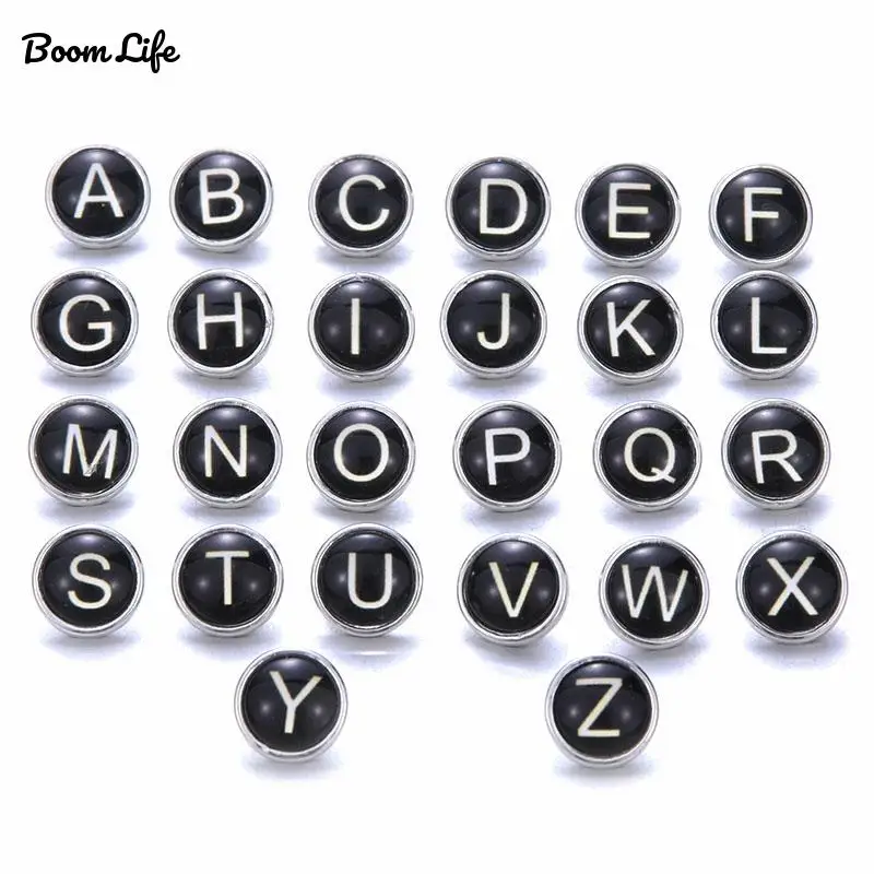 Высококачественные черные буквы стразы металлические стеклянные круглые кнопки