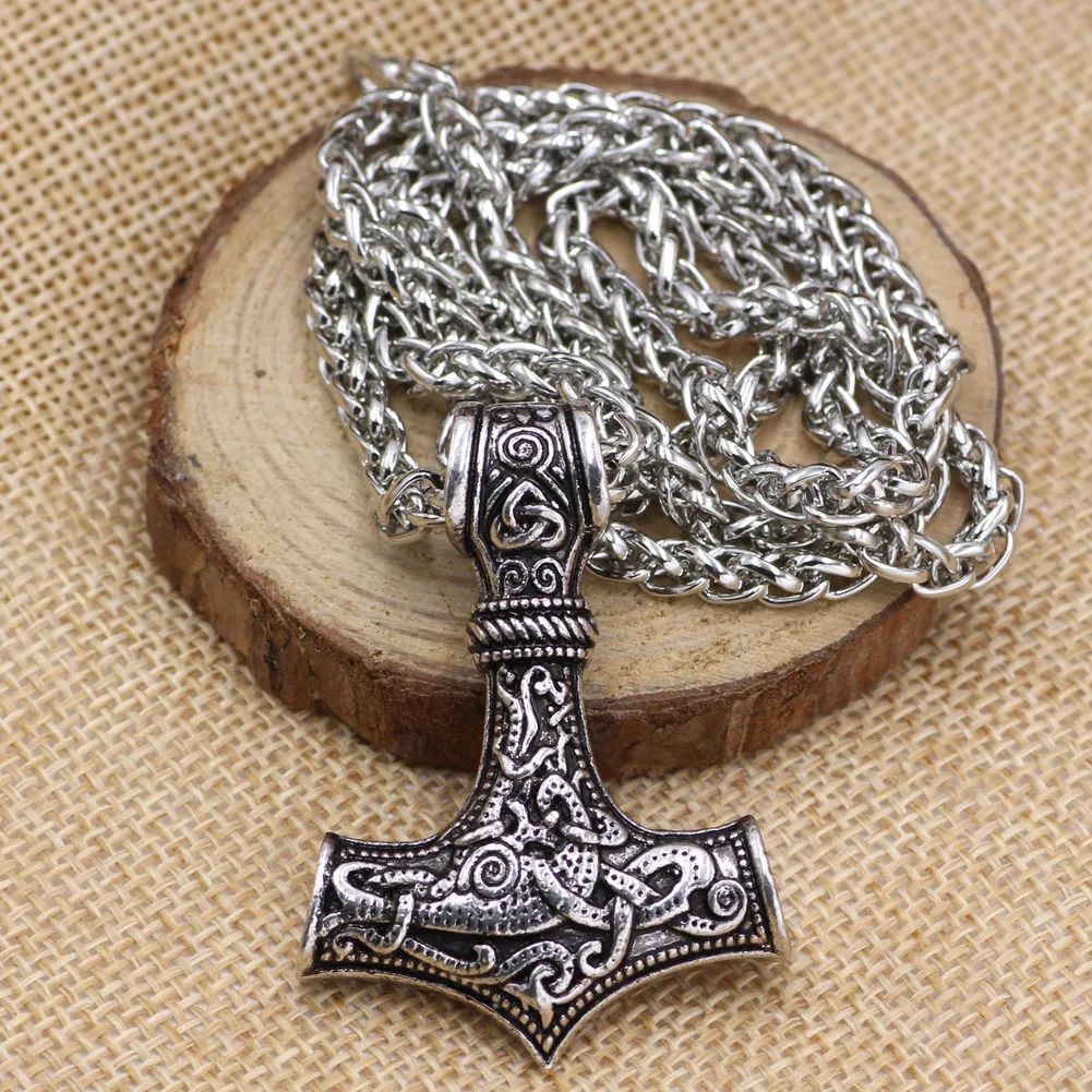 Дропшиппинг 1 шт thor's hammer mjolnir кулон ожерелье viking скандинавский норвежский колье