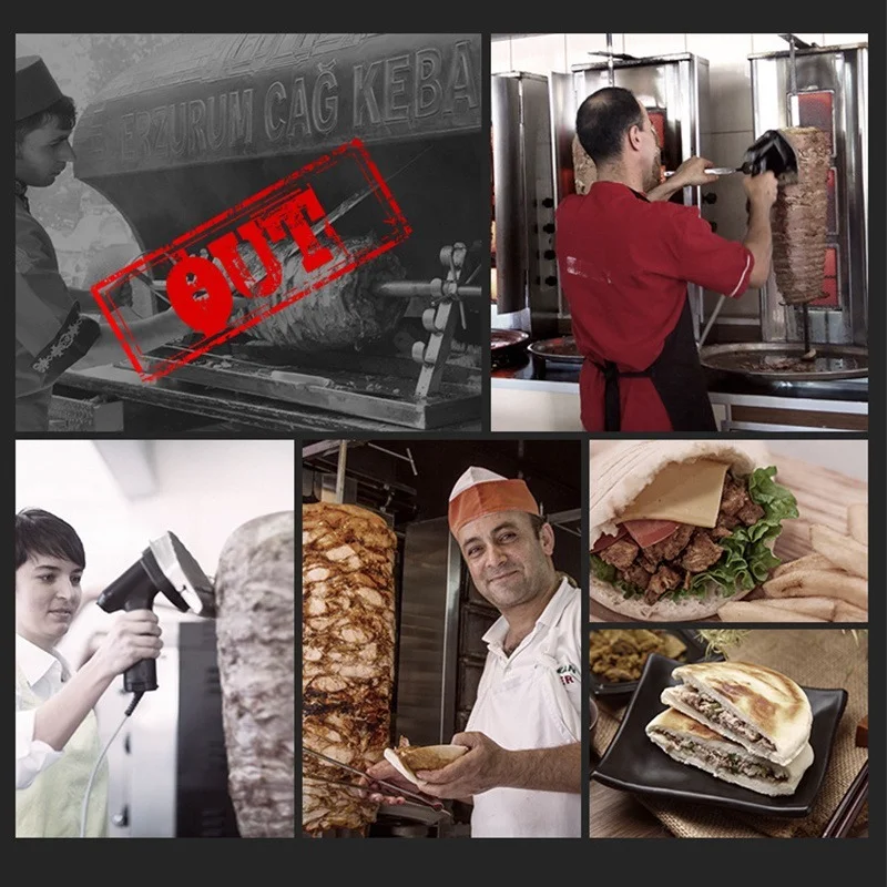 

Mute Variable Speed Electric Kebab Slicer Commercial Handheld Turkey Kebab Hand-held Kebab Slicer Gyro Knife 220V/110V