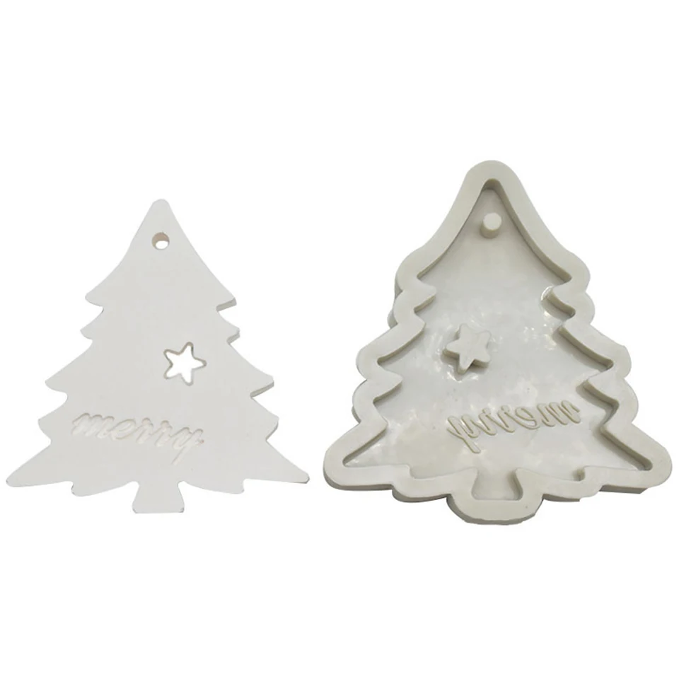 Transhome Silicone Cake Mould Christmas Tree Snowflake Shape With Hole Chocolate Cookie Cutter Mold DIY Baking Decor Tools | Дом и сад