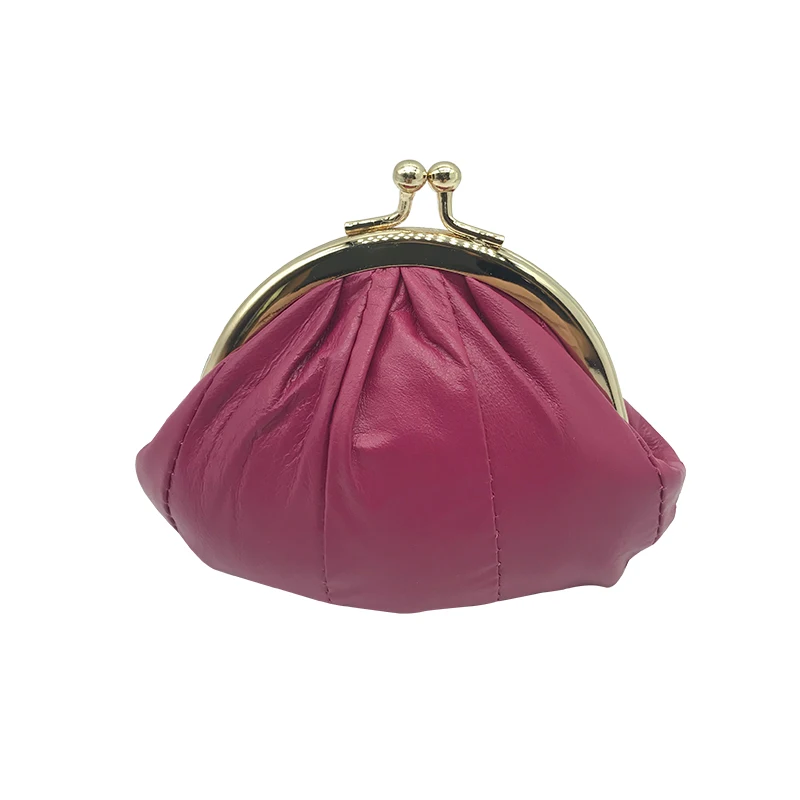 010fuschia BELLO TUTTI кошелек из натуральной кожи с металлической застежкой маленький кошелек для женщин маленький кошелек из овечьей кожи держатель для ключей мини-сумка - Цвет: 010fuschia
