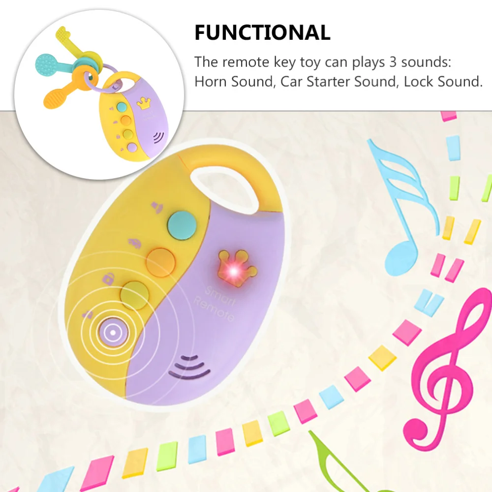 

1Pc Musical Car Key Remote Car Voices Plaything Early Educational Plaything
