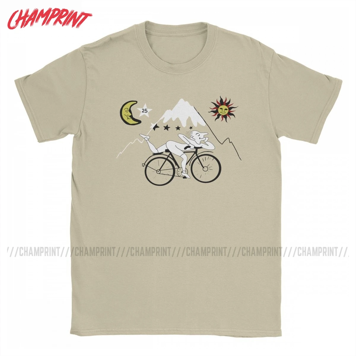 

Bicycle Day Albert Hofmann T-Shirts Men's T Shirt Lsd Acid Blotter Party Casual Tee Shirt Pure Cotton Plus Size Clothing