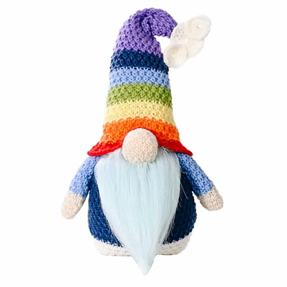 

Fabric Practical Rainbow Faceless Doll Plush Toy Home Ornament Widely Use Rainbow Elf Doll Beautiful for Home