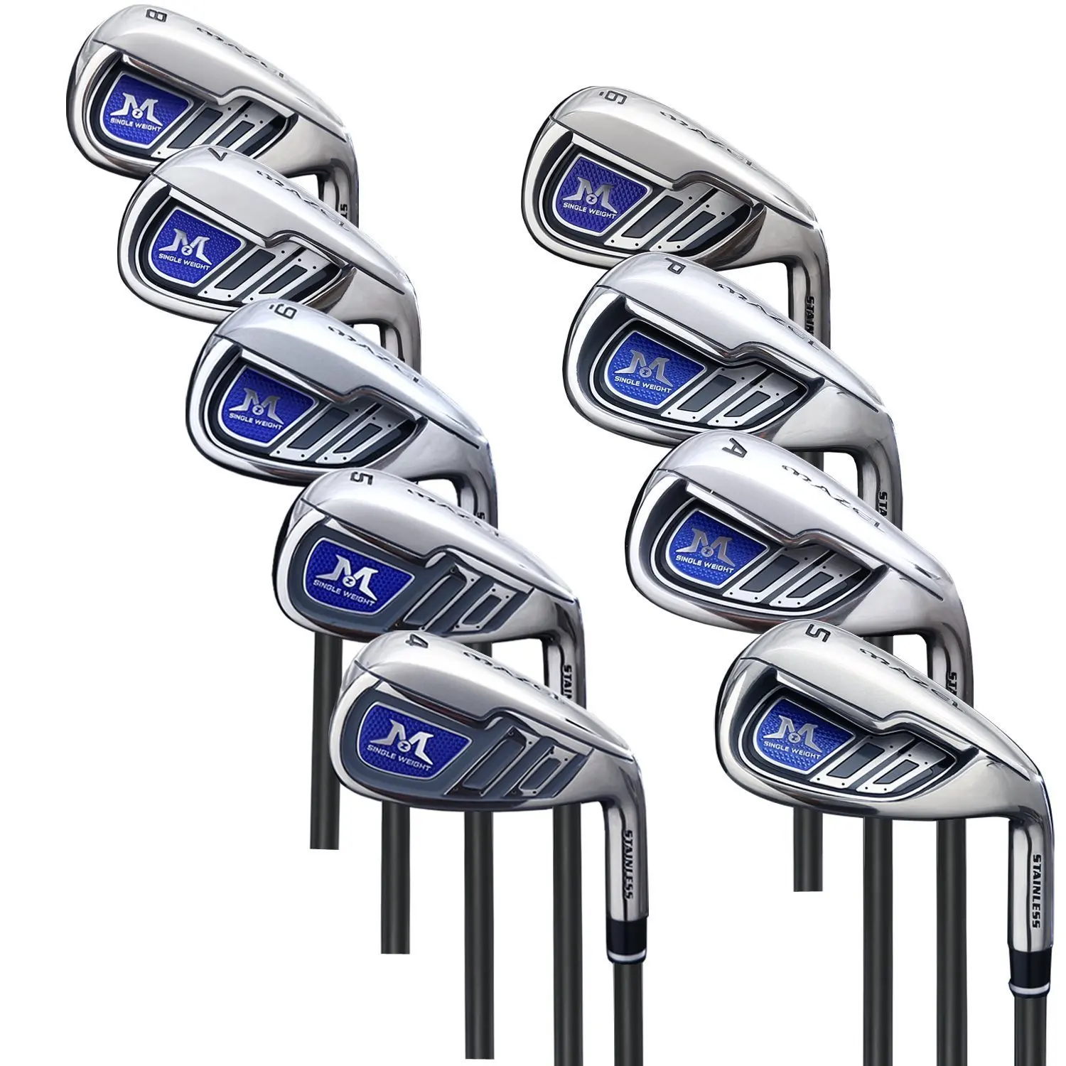 

MAZEL Right Handed Golf Clubs Complete Set Men 4-SW(9 Pieces),Flex Regular Spot Single Length Golf Iron Set